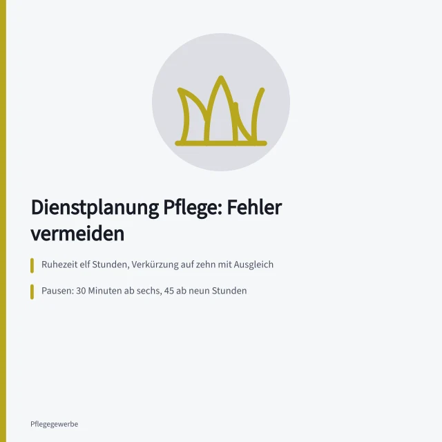 Dienstplanung in der Pflege: Checkliste zu Ruhezeiten, Pausen und Bußgeldern. Fehler in der Dienstplanung Pflege vermeiden: Checkliste für Leitungskräfte