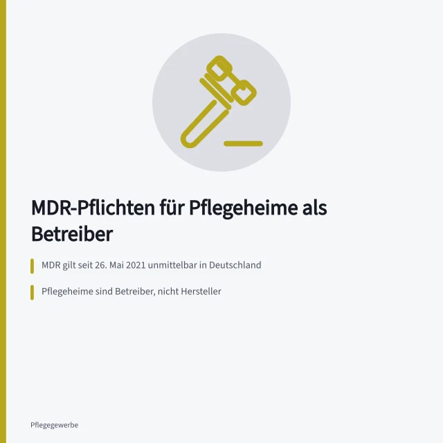 MDR-Anforderungen an Medizinprodukte in Pflegeheimen. Welche Anforderungen stellt die MDR an Medizinprodukte in Pflegeheimen?